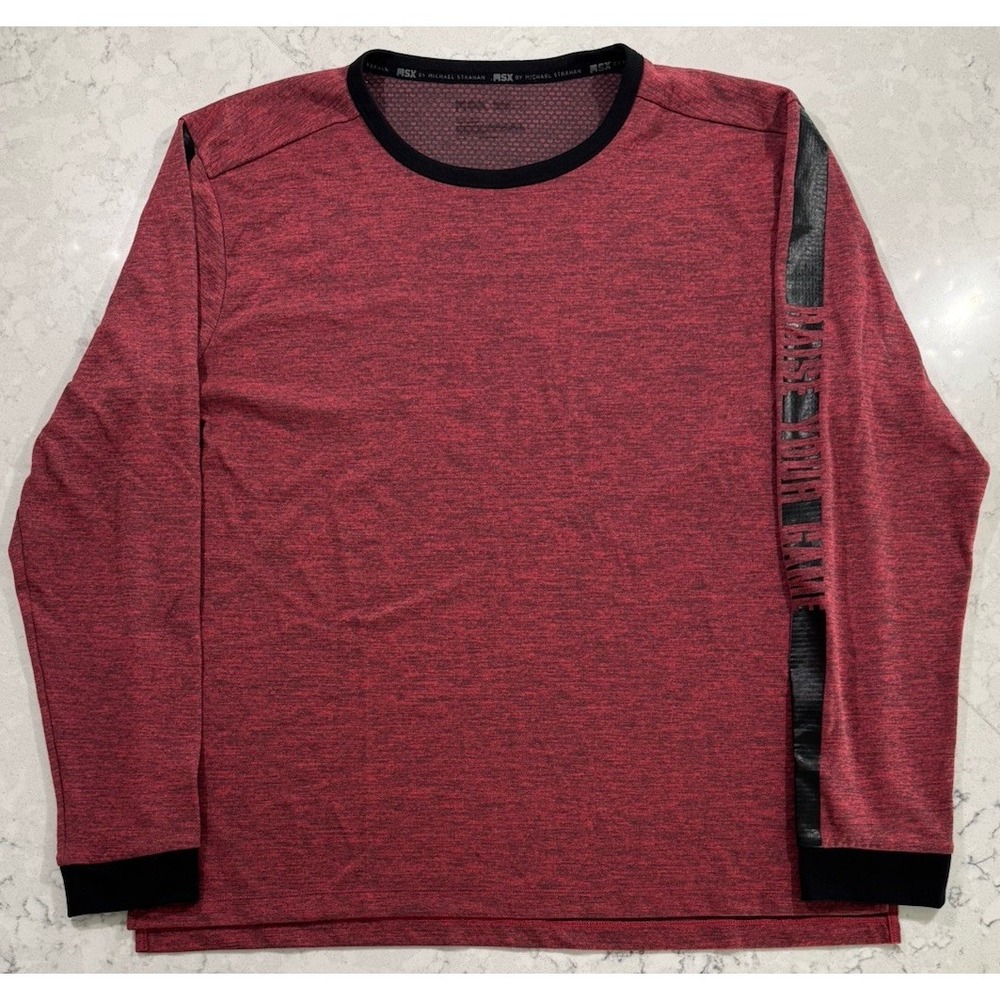 MSX Michael Strahan Performance T-Shirt Mens 2XL XXL Red Athleisure Gym Training